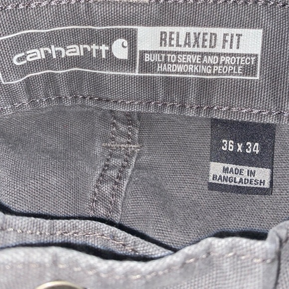 Carhartt Rugged Flex Relaxed Fit Grey Work Pants Men’s Size 36x34 - Picture 6 of 7